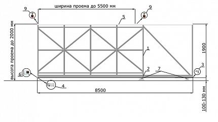 Откатные ворота из дерева серии КЛАССИК, купить в любом городе России с доставкой, размер 5 500х2 000, цвет e128fd37-9af7-11e3-81d6-e447bd2f56ba, цена 56 610 руб.