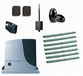 Автоматика для откатных ворот NICE RB600KIT7-FK-BT, комплект: привод, радиоприёмник, 2 пульта, фотоэлементы, 7 реек, Bluetooth-модуль 