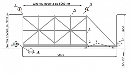 Откатные ворота КОРН КЛАССИК, толщина 60 мм, купить в любом городе России с доставкой, размер 6 000х2 000, зашивка e128fd85-9af7-11e3-81d6-e447bd2f56ba, цвет e128fd37-9af7-11e3-81d6-e447bd2f56ba, цена 61 650 руб.