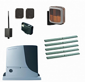 Автоматика для откатных ворот NICE RB600KIT5-LA-BT комплект: привод, радиоприёмник, 2 пульта, лампа, 5 реек, Bluetooth-модуль 