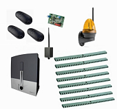 Автоматика для откатных ворот BXL04AGS KIT8-LK-BT-Т3, комплект: привод, радиоприемник, 3 пульта, лампа, 8 реек, Bluetooth-модуль