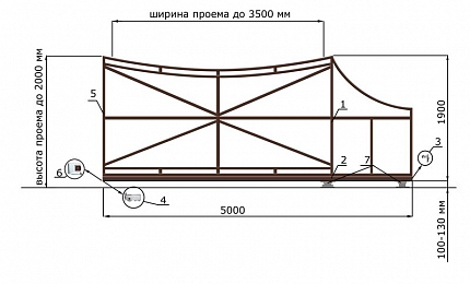 Откатные ворота 3 метра серии ЛУНА, купить в любом городе России с доставкой, размер 3 500х2 000, цвет e128fd62-9af7-11e3-81d6-e447bd2f56ba, цена 63 570 руб.