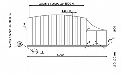 Каркас откатных ворот КОРН серии РАДУГА, купить в любом городе России с доставкой, размер 3 500х2 000, цвет e128fd37-9af7-11e3-81d6-e447bd2f56ba, цена 76 570 руб.