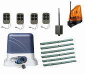 Автоматика для откатных ворот KSL-1300 KIT-L1K6-BT-Т4, комплект: привод, 4 пульта, Bluetooth-модуль, лампа, 6 реек
