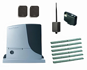 Автоматика для откатных ворот NICE RB1000KIT-KR6-BT, комплект: привод, радиоприёмник, 2 пульта, 6 реек, Bluetooth-модуль