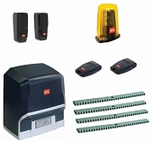 Автоматика для откатных ворот BFT ARES BT A 1500-KIT4, комплект: привод, 2 пульта, фотоэлементы, лампа, 4 рейки
