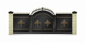 Откатные ворота КОРН ПРЕМИУМ, модель Львы, толщина 60 мм