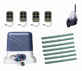 Автоматика для откатных ворот KSL-800 KIT-L4K7-Т4, комплект: привод, 4 пульта, лампа, 7 реек