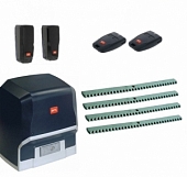 Автоматика для откатных ворот BFT ARES BT A 1500-F4, комплект: привод, 2 пульта, фотоэлементы, 4 рейки