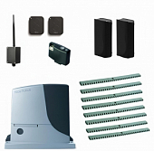 Автоматика для откатных ворот NICE RB600KIT8-FA-BT, комплект: привод, радиоприёмник, 2 пульта, фотоэлементы, 8 реек, Bluetooth-модуль