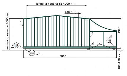 Откатные ворота из дерева серии ГОРКА, купить в любом городе России с доставкой, размер 4 000х2 000, цвет e128fd18-9af7-11e3-81d6-e447bd2f56ba, цена 76 570 руб.