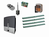 Автоматика для откатных ворот CAME BXL04AGS KIT4-LA-T1-BT, комплект: привод, радиоприемник, пульт, лампа, 4 рейки, Bluetooth-модуль
