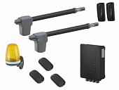 Автоматика для распашных ворот ATW-400KIT FULL-Т3, комплект: 2 привода, блок управления, 3 пульта, фотоэлементы, лампа