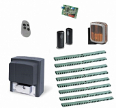 Автоматика для откатных ворот CAME BX608AGS FULL8-A1-T1, комплект: привод, радиоприемник, пульт, фотоэлементы, лампа, 8 реек