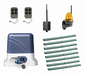 Автоматика для откатных ворот КОРН KSL-800KIT-LK8-BT, комплект: привод, 2 пульта, Bluetooth-модуль, лампа, 8 реек