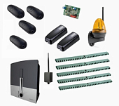 Автоматика для откатных ворот BXL04AGS FULL5-K-BT-T4, комплект: привод, радиоприемник, 4 пульта, фотоэлементы, лампа, 5 реек, Bluetooth-модуль