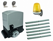 Автоматика для откатных ворот ASL500KIT-L6, комплект: привод, сигнальная лампа, 2 пульта, 6 реек