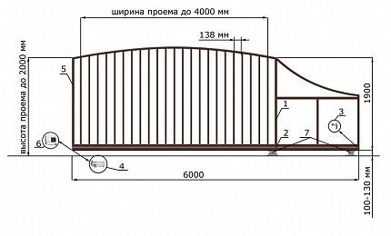 Откатные ворота из дерева серии РАДУГА, купить в любом городе России с доставкой, размер 4 000х2 000, цвет e128fd62-9af7-11e3-81d6-e447bd2f56ba, цена 80 470 руб.