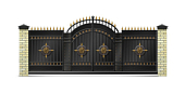 Откатные ворота КОРН ПРЕМИУМ, модель Львы, толщина 60 мм