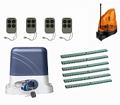Автоматика для откатных ворот KSL-1300 KIT-L1K6-Т4, комплект: привод, 4 пульта, лампа, 6 реек