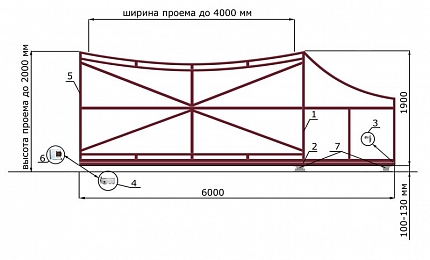 Откатные ворота 4 метра серии ЛУНА, купить в любом городе России с доставкой, размер 4 000х2 000, цвет 82ad33be-9aed-11e3-81d6-e447bd2f56ba, цена 67 470 руб.