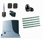 Автоматика для откатных ворот NICE RB600KIT5-FK-BT, комплект: привод, радиоприёмник, 2 пульта, фотоэлементы, 5 реек, Bluetooth-модуль 