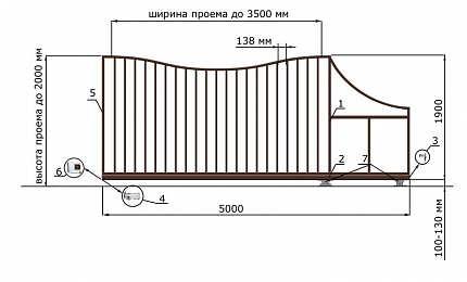 Каркас откатных ворот КОРН серии РУЧЕЙ, купить в любом городе России с доставкой, размер 3 500х2 000, цвет e128fd62-9af7-11e3-81d6-e447bd2f56ba, цена 79 170 руб.