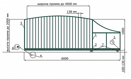 Откатные ворота из дерева серии РАДУГА, купить в любом городе России с доставкой, размер 4 000х2 000, цвет e128fd18-9af7-11e3-81d6-e447bd2f56ba, цена 80 470 руб.