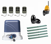 Автоматика для откатных ворот KSL-1300 FULL-K5-Т4, комплект: привод, 4 пульта, фотоэлементы, лампа, 5 реек