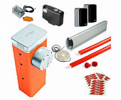 Шлагбаум автоматический NICE M5BAR4KIT1, комплект: тумба, стрела, наклейки светоотражающие, демпфер, приемник, фотоэлементы, лампа