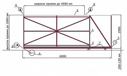 Откатные ворота 5 метров серии КЛАССИК, купить в любом городе России с доставкой, размер 4 000х2 000, цвет 82ad33be-9aed-11e3-81d6-e447bd2f56ba, цена 40 500 руб.