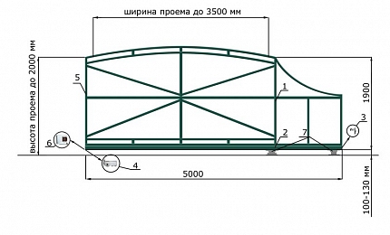 Каркас откатных ворот КОРН серии РАДУГА, купить в любом городе России с доставкой, размер 3 500х2 000, цвет e128fd18-9af7-11e3-81d6-e447bd2f56ba, цена 63 570 руб.