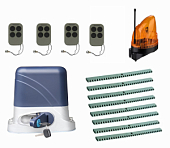 Автоматика для откатных ворот KSL-1300 KIT-L1K8-Т4, комплект: привод, 4 пульта, лампа, 8 реек