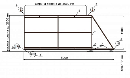 Откатные ворота 3 метра серии ЭКО-Л, купить в любом городе России с доставкой, размер 3 500х2 000, цвет e128fd62-9af7-11e3-81d6-e447bd2f56ba, цена 30 600 руб.