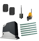 Автоматика для откатных ворот NICE RD400KCEKIT-LK6-BT, комплект: привод, лампа, 2 пульта, Bluetooth-модуль, 6 реек