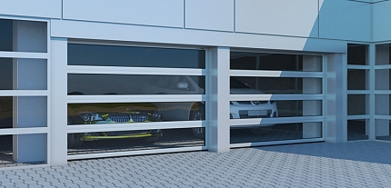 Промышленные секционные ворота с панорамным остеклением ISD02 DOORHAN, купить в любом городе России с доставкой, цена по запросу - Секционные промышленные ворота