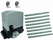 Автоматика для откатных ворот AN-MOTORS ASL1000KIT-KR8, комплект: привод, 2 пульта, 8 реек