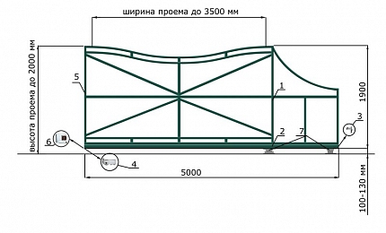 Каркас откатных ворот КОРН серии РУЧЕЙ, купить в любом городе России с доставкой, размер 3 500х2 000, цвет e128fd18-9af7-11e3-81d6-e447bd2f56ba, цена 66 170 руб.