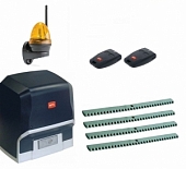 Автоматика для откатных ворот BFT ARES BT A 1500-LK4, комплект: привод, 2 пульта, лампа, 4 рейки