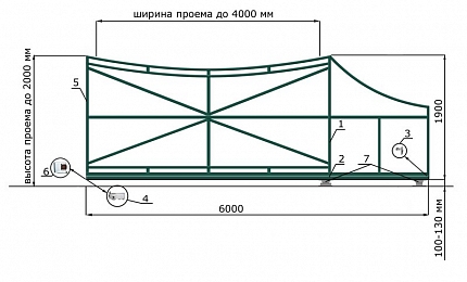 Каркас откатных ворот КОРН серии ЛУНА, купить в любом городе России с доставкой, размер 4 000х2 000, цвет e128fd18-9af7-11e3-81d6-e447bd2f56ba, цена 67 470 руб.