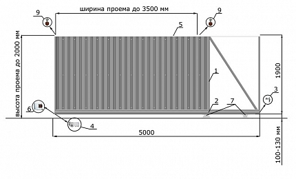 Откатные ворота из 3D сетки ГИТТЕР серии КЛАССИК, купить в любом городе России с доставкой, размер 3 500х2 000, цвет e128fd37-9af7-11e3-81d6-e447bd2f56ba, цена 58 500 руб.