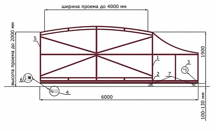 Каркас откатных ворот КОРН серии РАДУГА, купить в любом городе России с доставкой, размер 4 000х2 000, цвет 82ad33be-9aed-11e3-81d6-e447bd2f56ba, цена 67 470 руб.