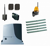 Автоматика для откатных ворот NICE RB600KIT5-LK-BT, комплект: привод, радиоприёмник, 2 пульта, лампа, 5 реек, Bluetooth-модуль