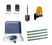 Автоматика для откатных ворот КОРН KSL-1300KIT-L3K4-BT, комплект: привод, 2 пульта, Bluetooth-модуль, лампа, 4 рейки
