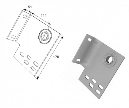 DOORHAN 13002 Концевой опорный кронштейн (111мм) для подъёмных секционных ворот