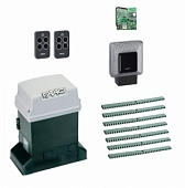 Автоматика для откатных ворот FAAC 746KIT-L7, комплект: привод, радиоприемник, 2 пульта, лампа, 7 реек