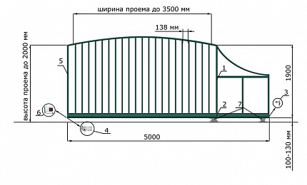 Откатные ворота из дерева серии РАДУГА, купить в любом городе России с доставкой, размер 3 500х2 000, цвет e128fd18-9af7-11e3-81d6-e447bd2f56ba, цена 76 570 руб.