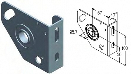 ALUTECH IB-67L - 403430000 Кронштейн промежуточный IB-67L для подъёмных секционных ворот