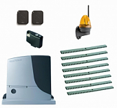 Автоматика для откатных ворот NICE RB600KIT8-LK, комплект: привод, радиоприёмник, 2 пульта, лампа, 8 реек