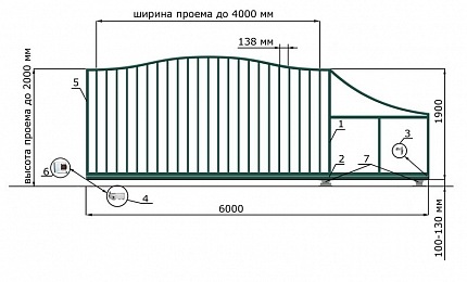 Откатные ворота из дерева серии ВОЛНА, купить в любом городе России с доставкой, размер 4 000х2 000, цвет e128fd18-9af7-11e3-81d6-e447bd2f56ba, цена 83 070 руб.